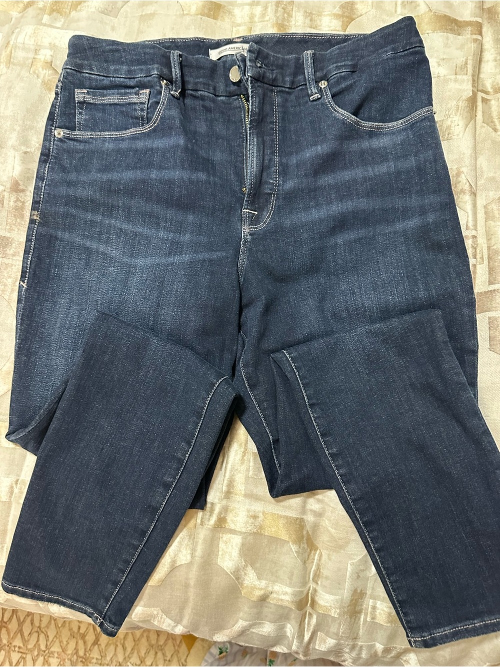 Good American Dark Blue Slim Straight Jeans